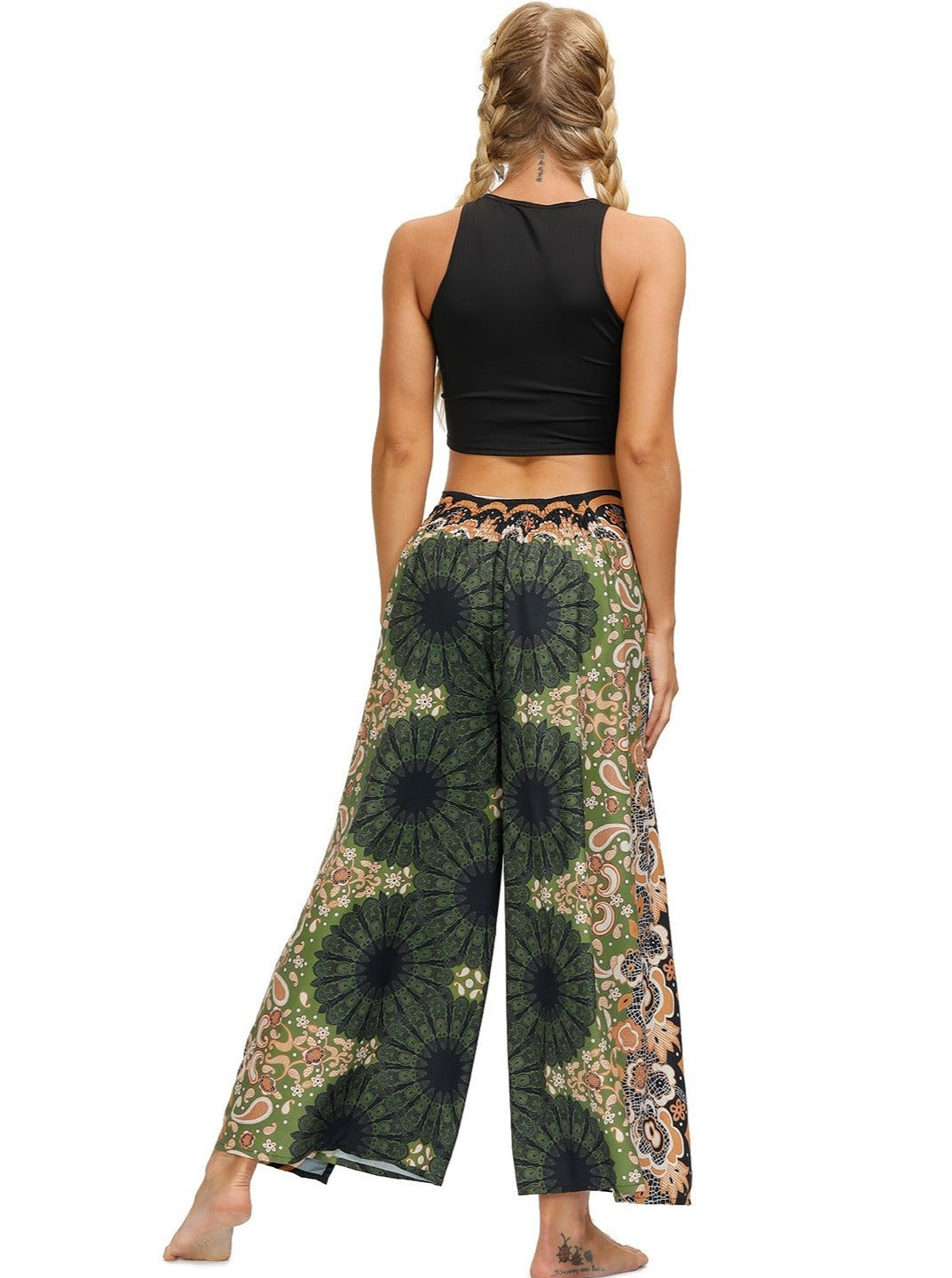 Wide-Leg Digital Printed Yoga Dance Pants