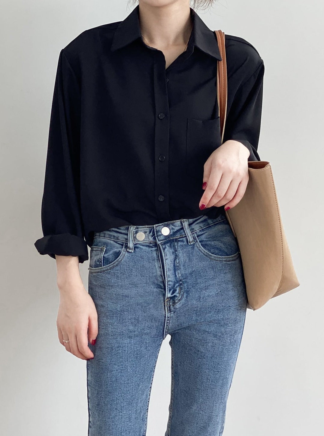 Chic Long Sleeve Lapel Shirt