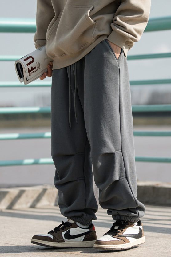 Casual Loose Double Pleated Paratrooper Pants