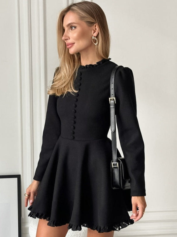 Elegant Black Long Sleeve Dress