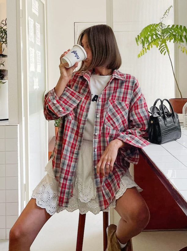 Loose Casual Plaid Shirt