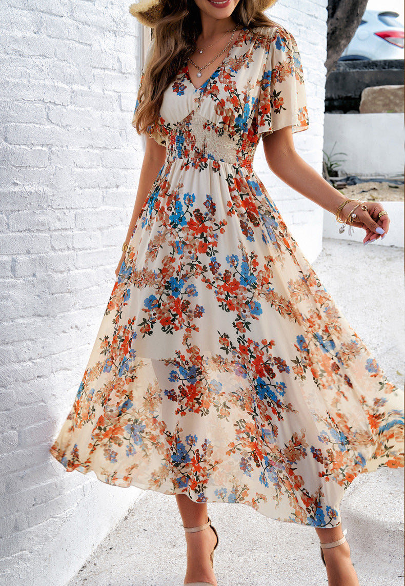 Floral Printed V-Neck Sundress