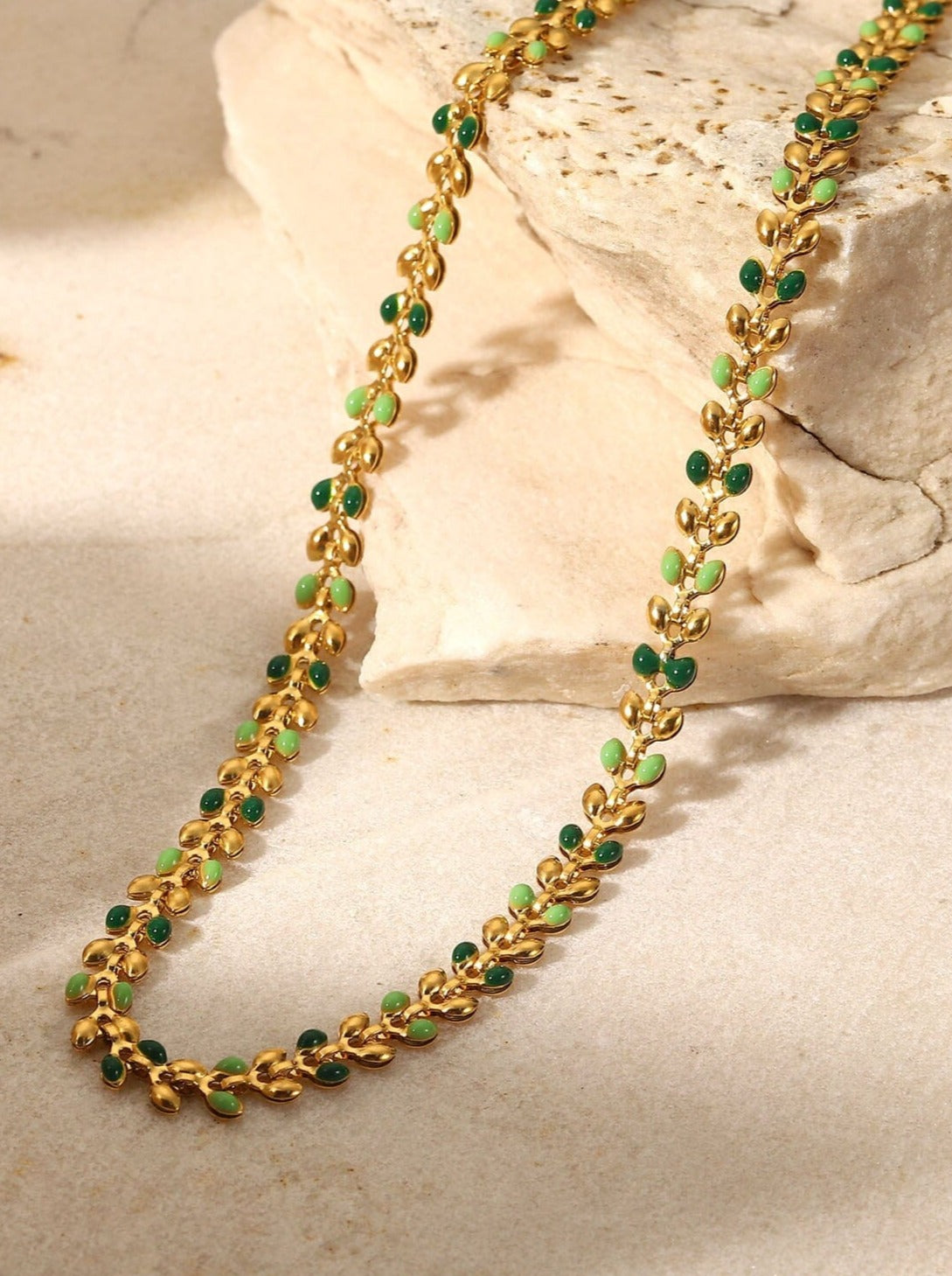 18K Gold Plated Olive Leaf Necklace PinchBox 