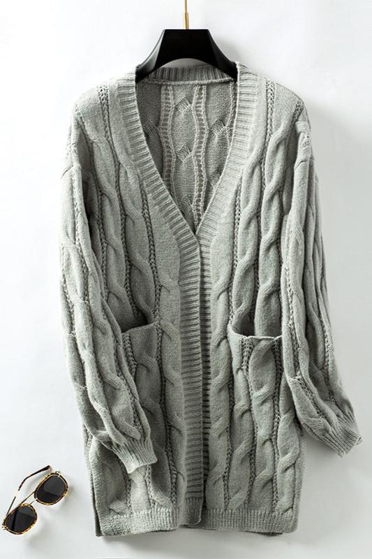 Bohemian Loose Open Front Long Sleeve Knitted Sweater