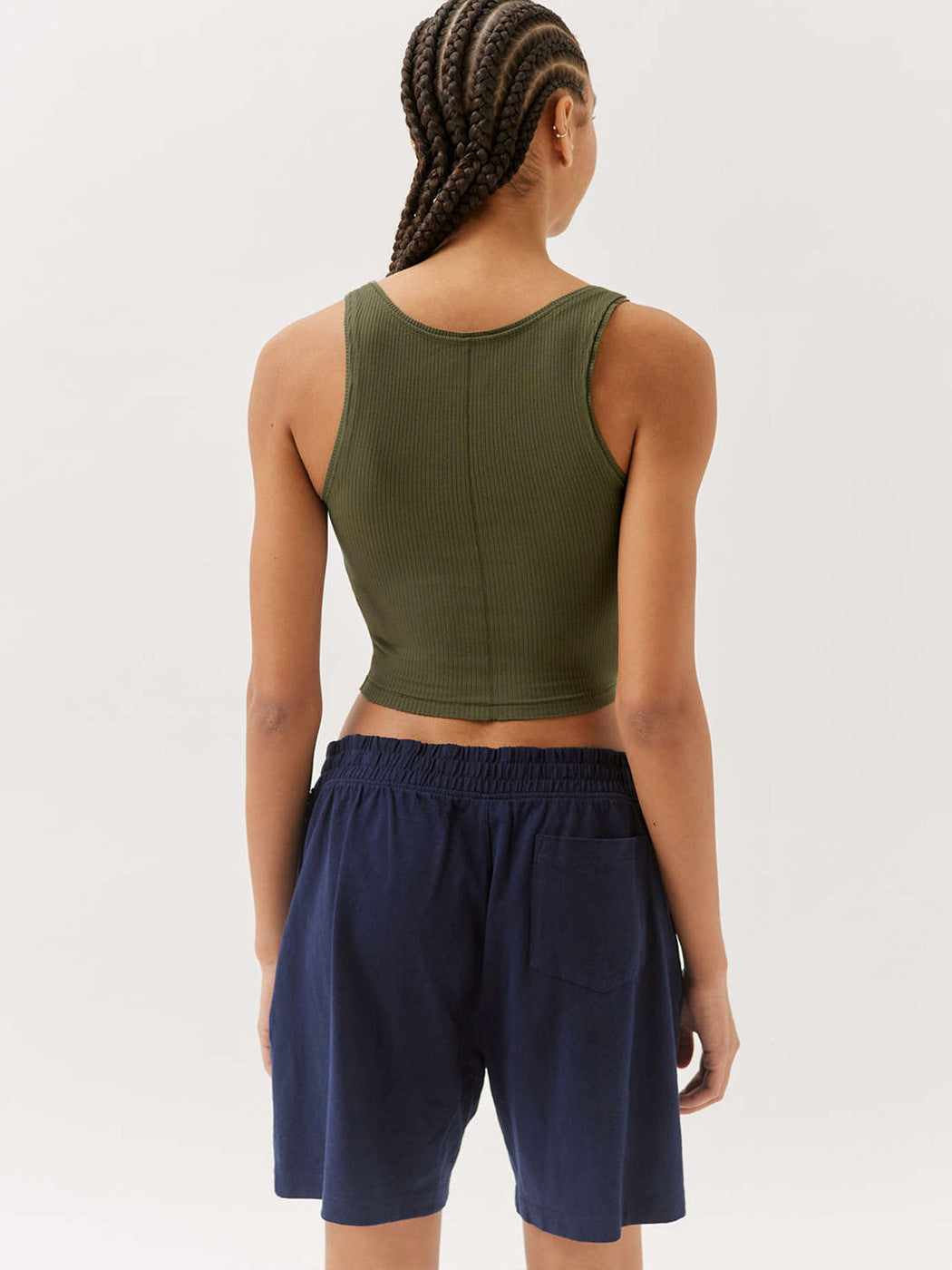 Green Knitted Sexy Bodycon Crop Top