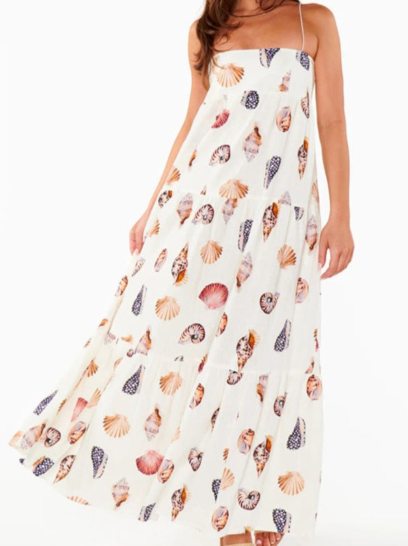 Sea Shells Printed Summer Dress