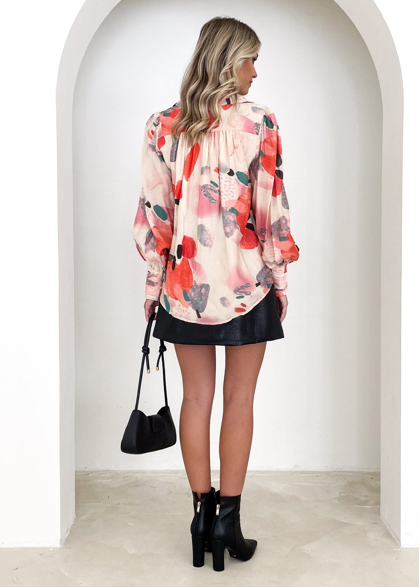 Lightweight Abstract Floral Blouse