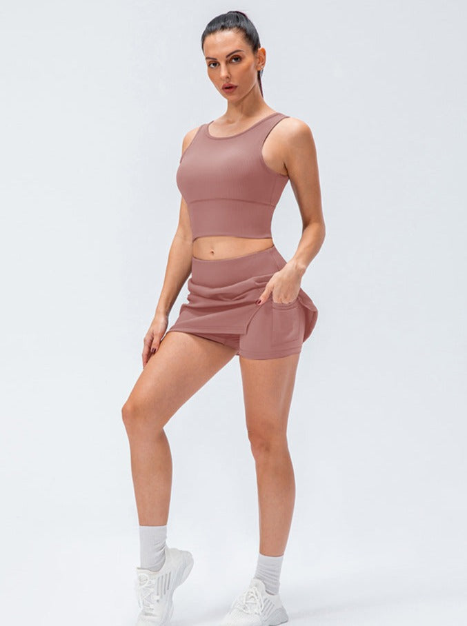 Tight Elastic High-Waisted Short Skirt Pants