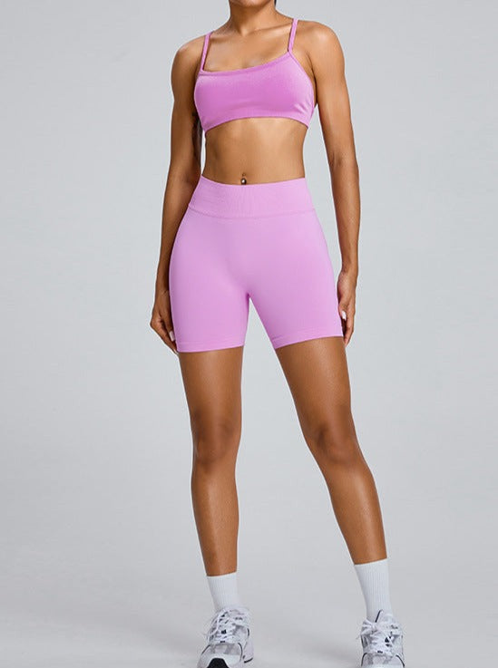 Pink Seamless High-Waisted Butt-Lifting Sports Short