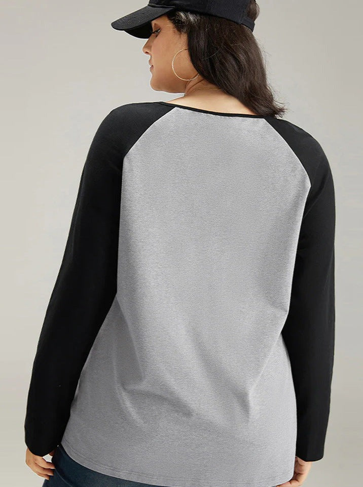 Loose Splicing Niche Casual Long Sleeved Top