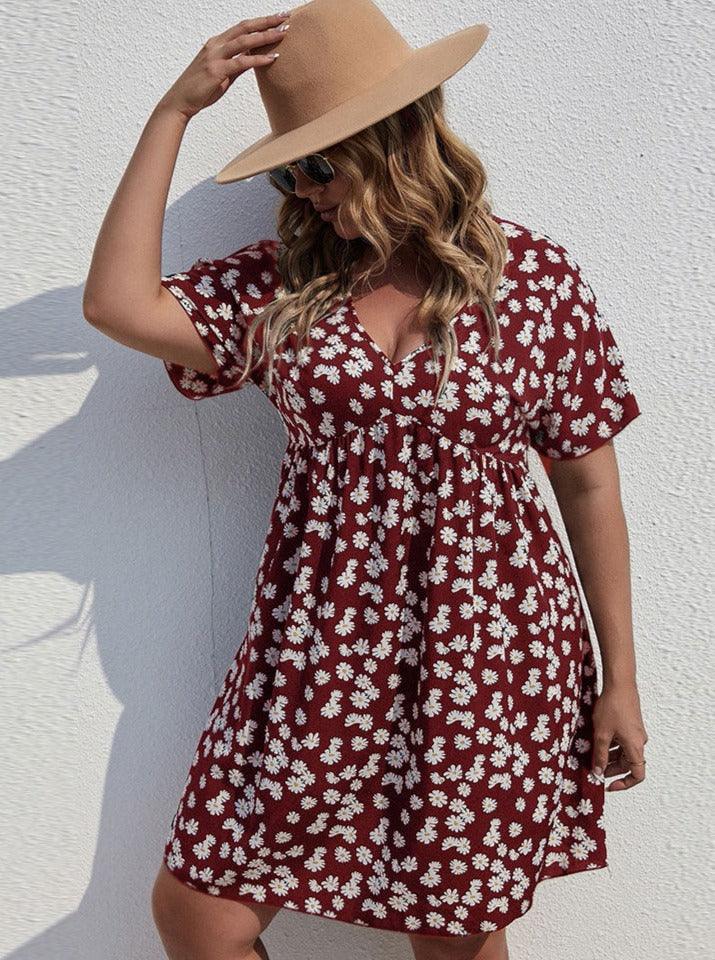 Floral Style Printed Vacation Dress