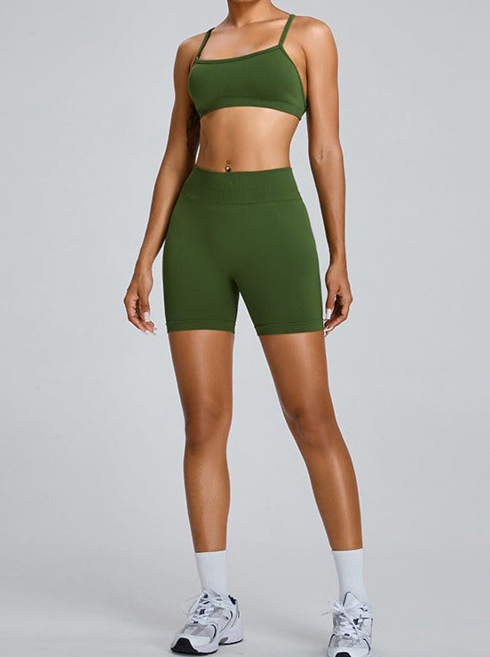 Mint Green Seamless High-Waisted Butt-Lifting Sports Short