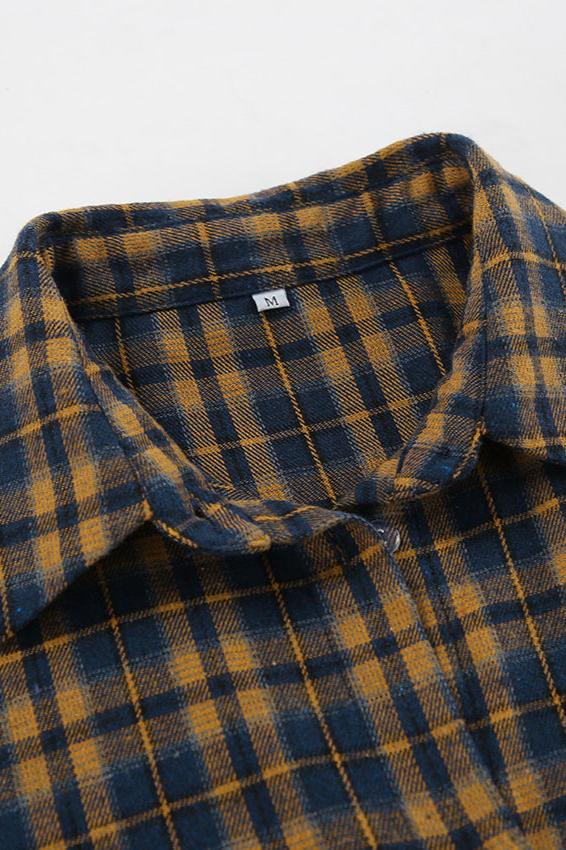 Vintage Long Sleeve Plaid Collared Shirt