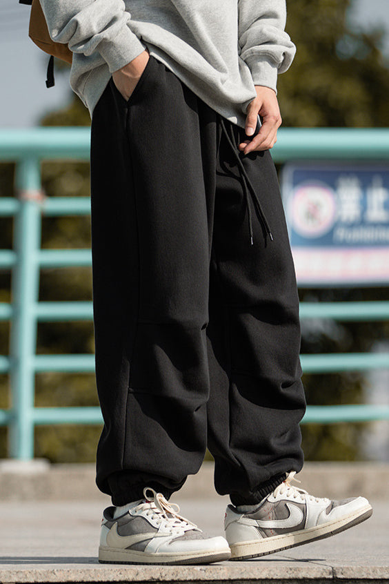 Casual Loose Double Pleated Paratrooper Pants