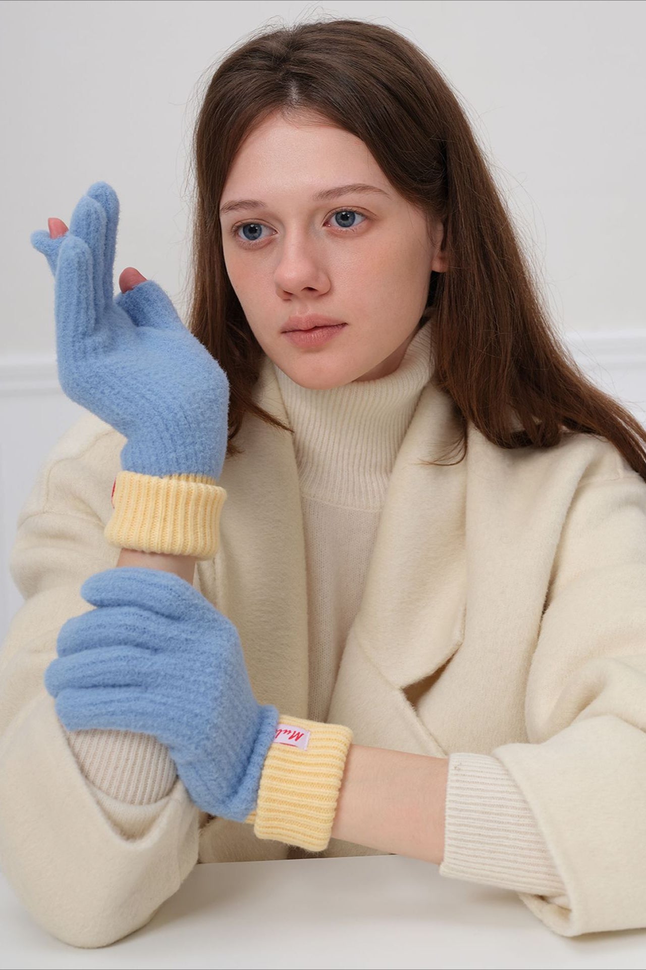 Warm Fashionable Knitted Wool Gloves