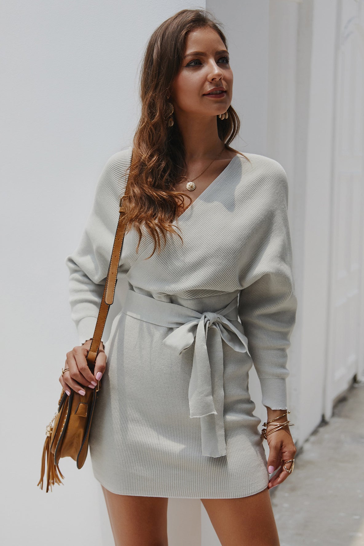 Chic Wrap Sweater Dress