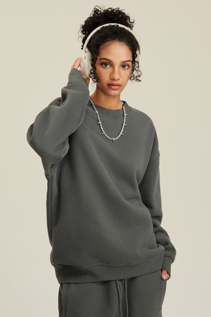 Damen Sweatshirt Oversize Rundhals Gemütlicher Pullover Lässiger Style