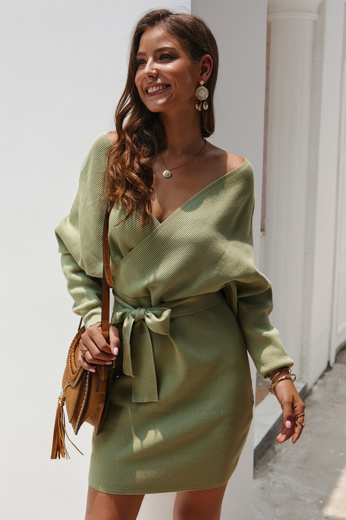 Chic Wrap Sweater Dress